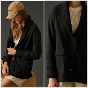 Daily Practice‎ Anthropologie V Neck Cardigan Black Sweater Size Large